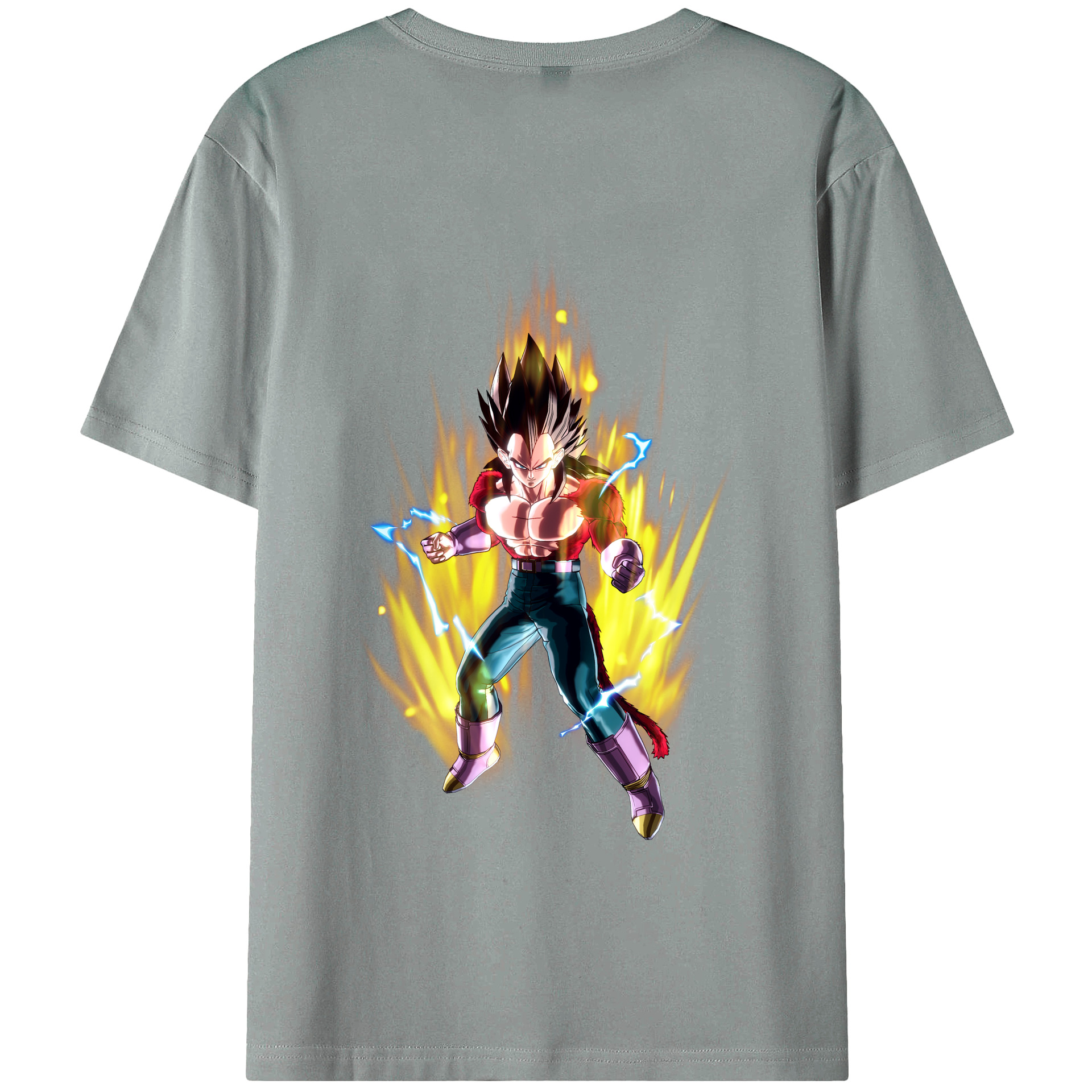 （画像用） ドラゴンボール ベジータ四世（Bejīta Yonsei）DRAGON BALL Vegeta IV 綿100％ メンズ半袖Tシャツ（バックプリント） 通気性